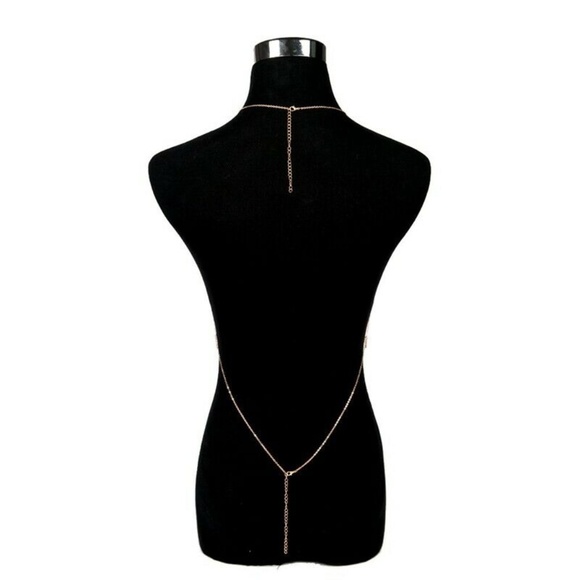 Body Jewelry Chain Halter Mesh Bralette dainty top - Picture 7 of 16